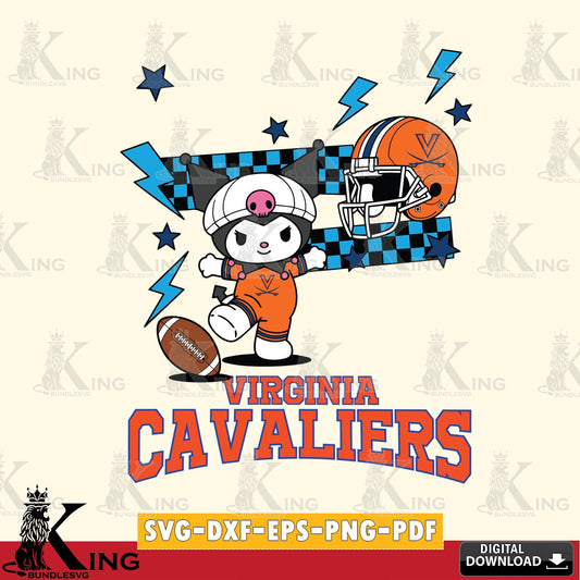 Virginia Cavaliers Kuromi Game Day SVG file, Cricut, Cut file  , Digital Download , Instant Download, Sanrio svg, Clipart