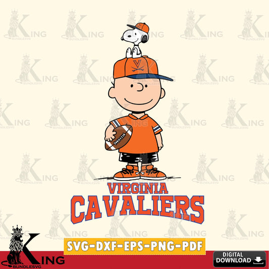 Virginia Cavaliers Peanuts Football Rugby SVG, Cricut, Cut file  , Digital Download , Instant Download, Peanuts svg, NCAA svg, Football svg, Sport svg