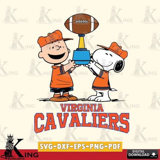 Virginia Cavaliers Peanuts Football Trophy SVG, Cricut, Cut file  , Digital Download , Instant Download, Peanuts svg, NCAA svg, Football svg, Sport svg