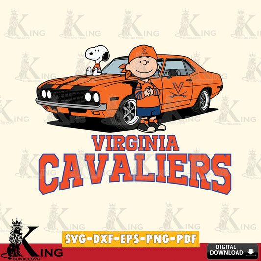 Virginia Cavaliers Peanuts Muscle Car SVG, Cricut, Cut file  , Digital Download , Instant Download, Peanuts svg, NCAA svg, Football svg, Sport svg
