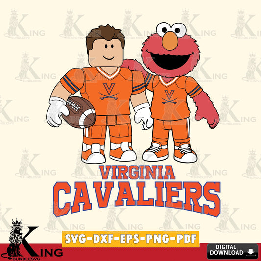 Virginia Cavaliers Roblox & Elmo Football SVG file , NCAA Cricut,  File cut , Digital Download , PDF File