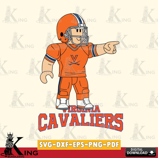 Virginia Cavaliers Roblox Player Football SVG file , NCAA Cricut,  File cut , Digital Download , PDF File