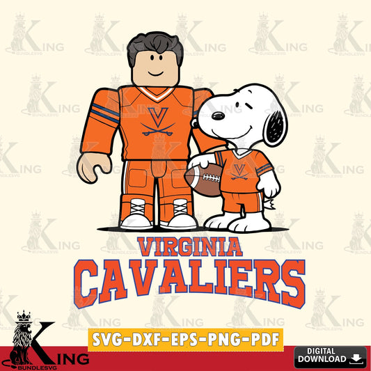 Virginia Cavaliers Roblox & Snoopy Football SVG file , NCAA Cricut,  File cut , Digital Download , PDF File