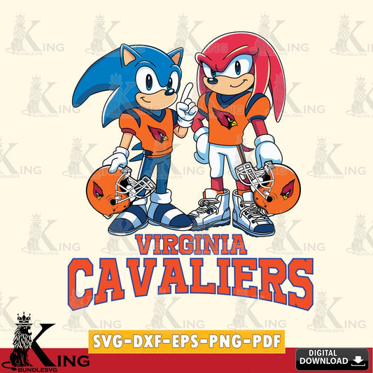 Virginia Cavaliers Sonic And Knuckles Football SVG file, Vector , Digital Download , PDF File , Instant Download