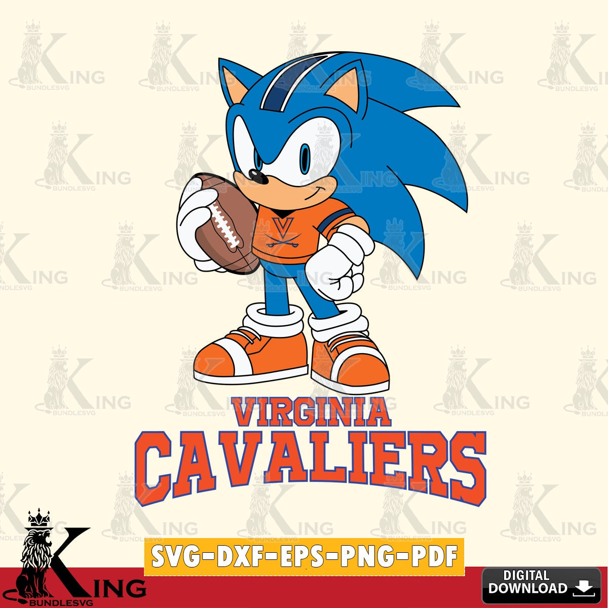 Virginia Cavaliers Sonic Game Day Ready SVG file, Vector , Digital Download , PDF File , Instant Download