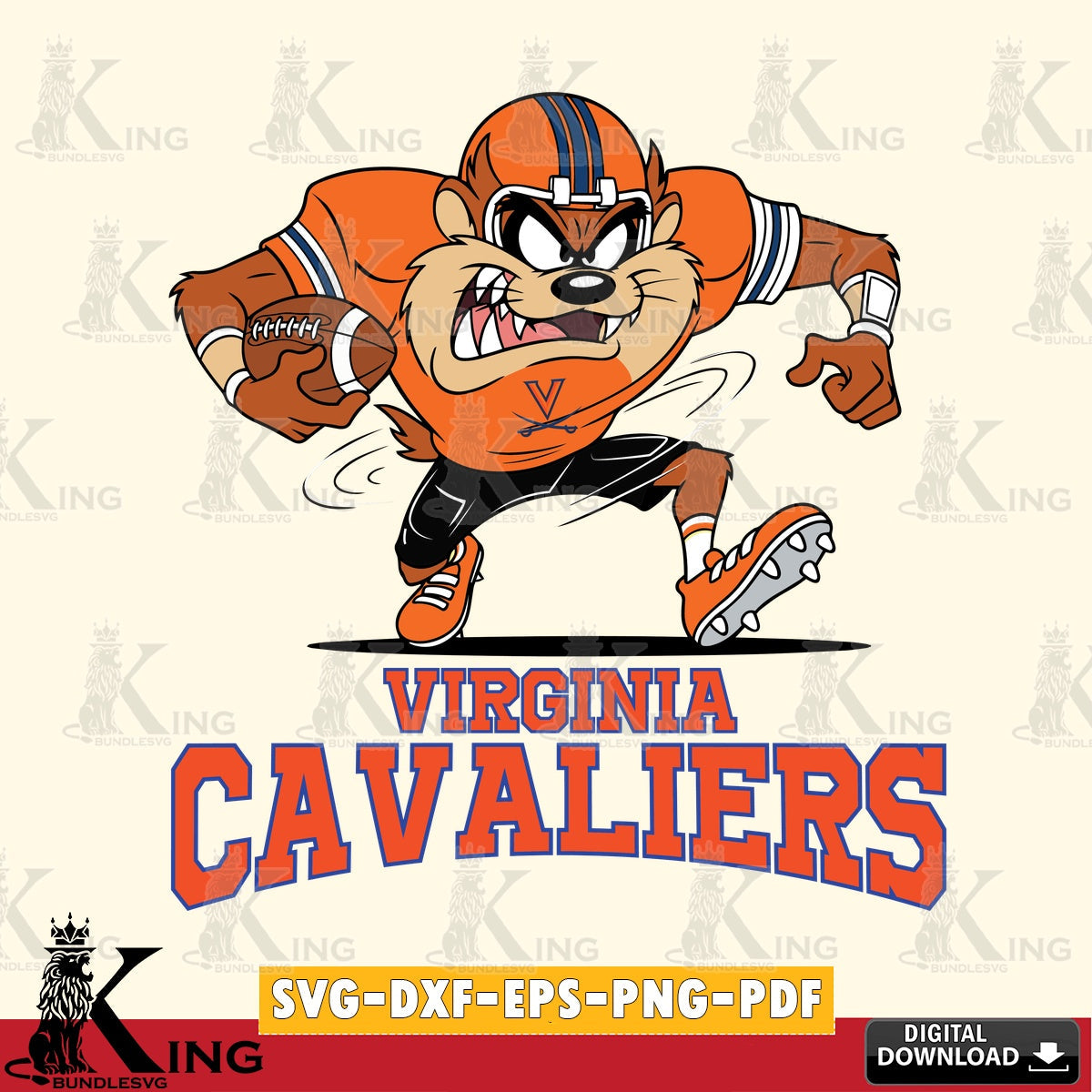 Virginia Cavaliers Taz Football Helmet SVG file, Cut file  , Digital Download , Instant Download, Taz svg, NCAA svg