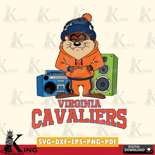Virginia Cavaliers Taz Hip Hop SVG file, Cut file  , Digital Download , Instant Download, Taz svg, NCAA svg