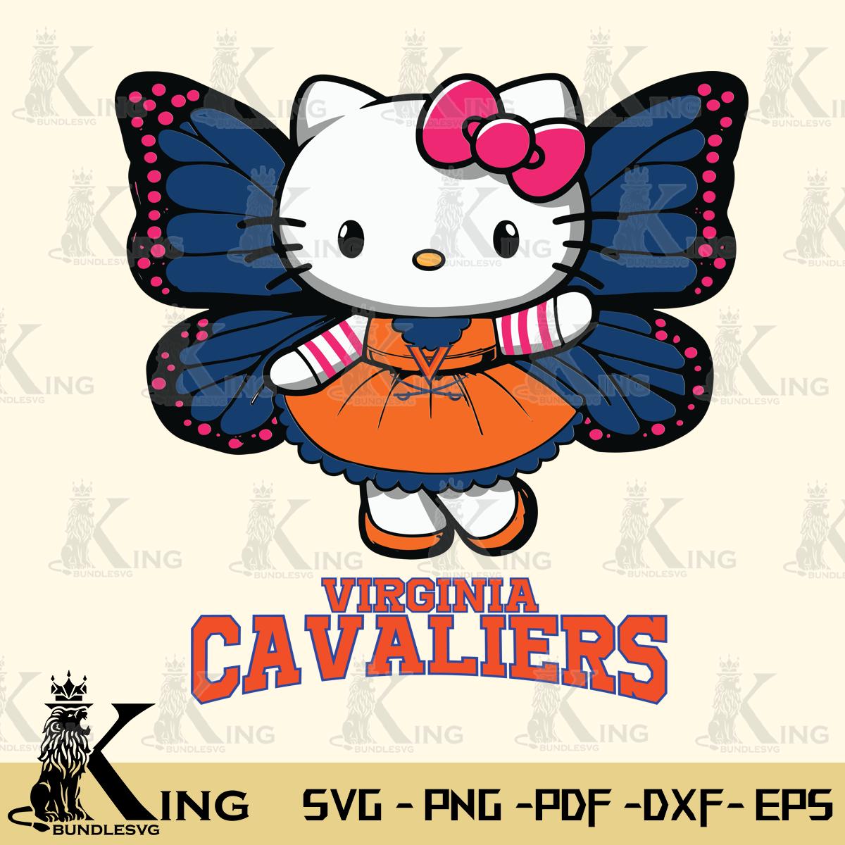 Virginia Cavaliers Whimsical Kitty Wings Svg Eps Dxf Png File, Digital Download