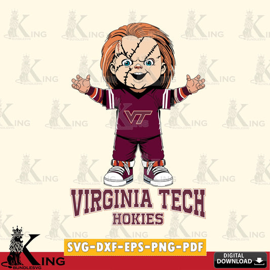 Digital clipart of Virginia Tech Hokies Chucky Football NCAA SVG PNG files perfect for Cricut and Silhouette cutting