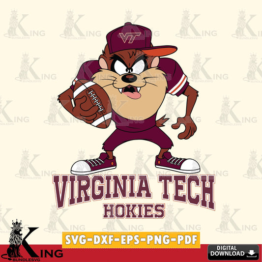 Virginia Tech Hokies Đồng phục bóng đá Taz SVG file, Cut file  , Digital Download , Instant Download, Taz svg, NCAA svg