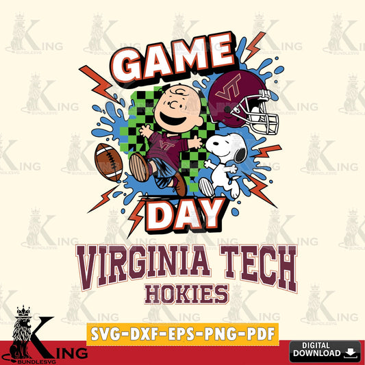 Virginia Tech Hokies Game Day Peanuts SVG, Cricut, Cut file  , Digital Download , Instant Download, Peanuts svg, NCAA svg, Football svg, Sport svg