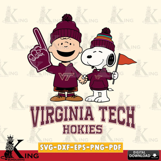 Virginia Tech Hokies Peanuts Fan Gear SVG, Cricut, Cut file  , Digital Download , Instant Download, Peanuts svg, NCAA svg, Football svg, Sport svg