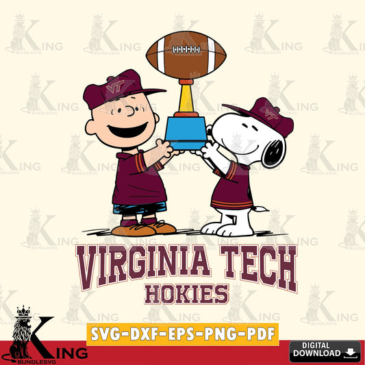 Virginia Tech Hokies Peanuts Football Trophy SVG, Cricut, Cut file  , Digital Download , Instant Download, Peanuts svg, NCAA svg, Football svg, Sport svg