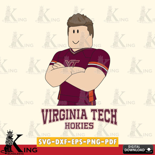 Virginia Tech Hokies Roblox Football SVG file , NCAA Cricut,  File cut , Digital Download , PDF File