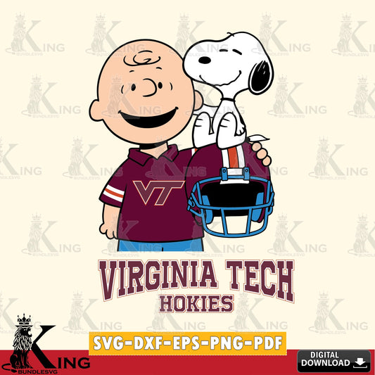 Virginia Tech Hokies Snoopy On Helmet SVG, Cricut, Cut file  , Digital Download , Instant Download, Peanuts svg, NCAA svg, Football svg, Sport svg