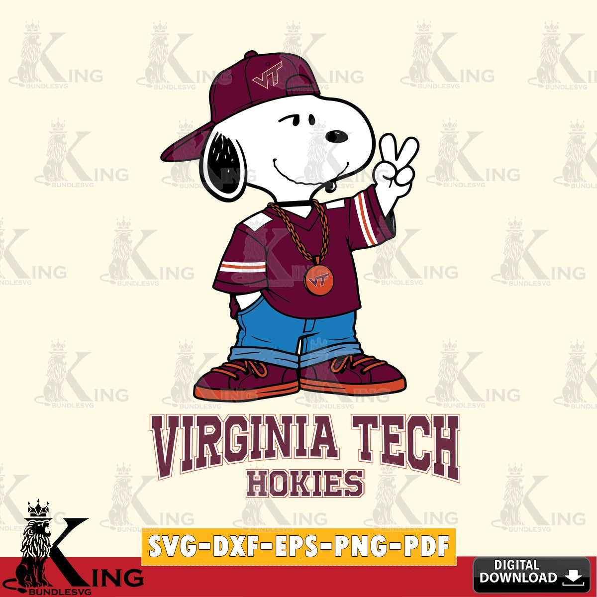 Virginia Tech Hokies Snoopy Say hi SVG, Cricut, Cut file  , Digital Download , Instant Download, Peanuts svg, NCAA svg, Football svg, Sport svg