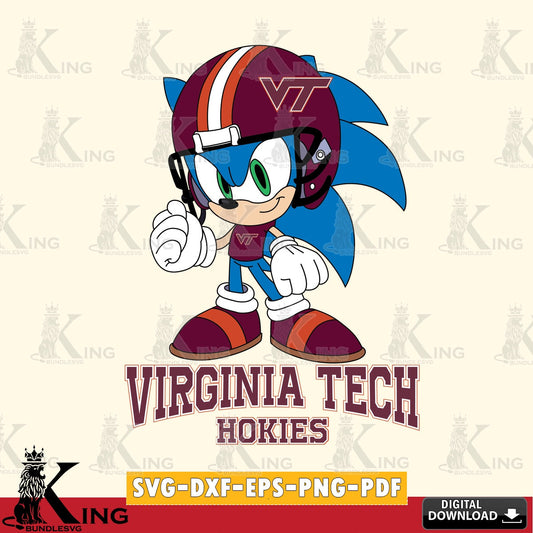 Digital clipart of Virginia Tech Hokies Sonic Football Mascot as a crafting file for iron-on transfer and vinyl decals