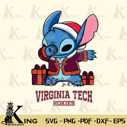 Virginia Tech Hokies Stitch Merry Christmas Svg Eps Dxf Png File, Digital Download