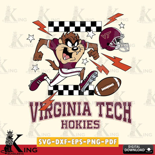 Virginia Tech Hokies Taz Football Lightning SVG file, Cut file  , Digital Download , Instant Download, Taz svg, NCAA svg
