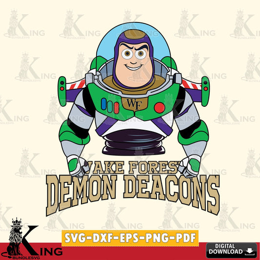 Printable art of Wake Forest Demon Deacons Buzz Lightyear Football, printable vector design for sublimation and crafts