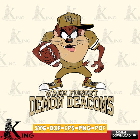 Wake Forest Demon Deacons Đồng phục bóng đá Taz SVG file, Cut file  , Digital Download , Instant Download, Taz svg, NCAA svg