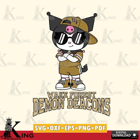 Wake Forest Demon Deacons Kuromi Football Jersey SVG file, Cricut, Cut file  , Digital Download , Instant Download, Sanrio svg, Clipart