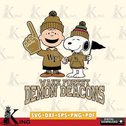 Wake Forest Demon Deacons Peanuts Fan Gear SVG, Cricut, Cut file  , Digital Download , Instant Download, Peanuts svg, NCAA svg, Football svg, Sport svg