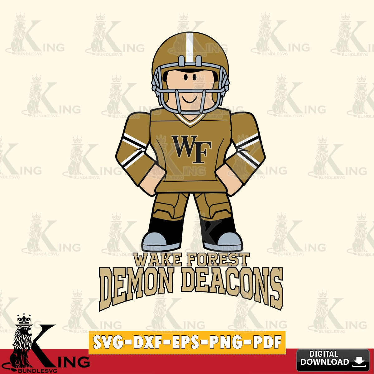 Wake Forest Demon Deacons Roblox Cool Football SVG file , NCAA Cricut,  File cut , Digital Download , PDF File