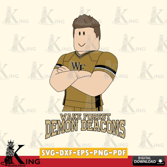 Beautiful illustration of Wake Forest Demon Deacons Roblox Football NCAA cut digital file for silhouette cameo and cricut projects