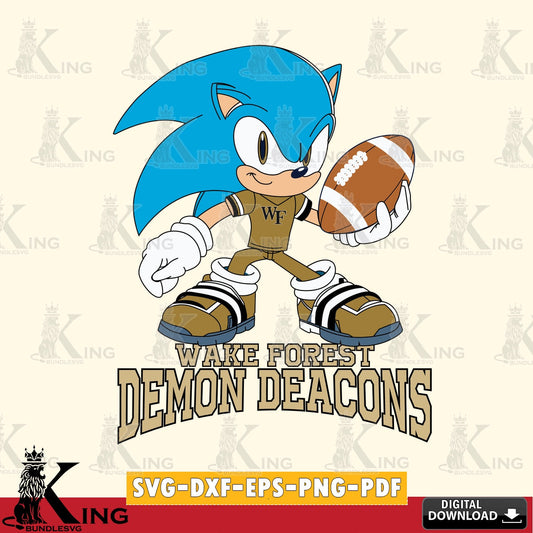 Wake Forest Demon Deacons Sonic Rugby SVG file, Vector , Digital Download , PDF File , Instant Download