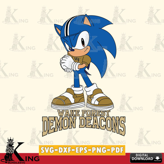 Wake Forest Demon Deacons Sonic cute Football SVG file, Vector , Digital Download , PDF File , Instant Download