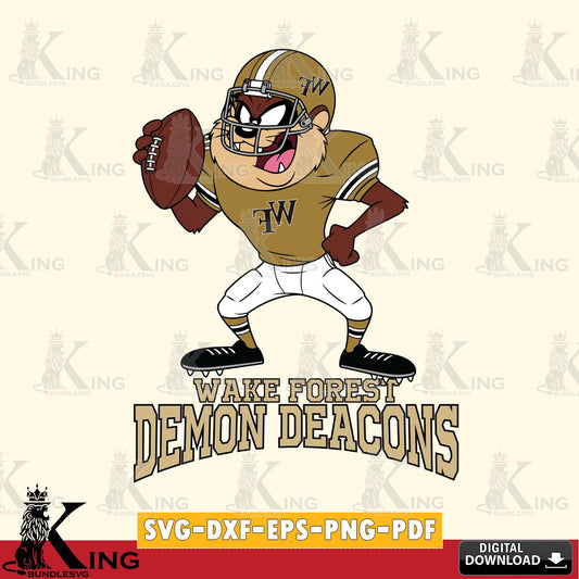 Wake Forest Demon Deacons Taz Football Player SVG file, Cut file  , Digital Download , Instant Download, Taz svg, NCAA svg