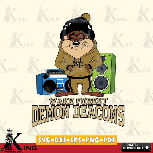 Wake Forest Demon Deacons Taz Hip Hop SVG file, Cut file  , Digital Download , Instant Download, Taz svg, NCAA svg