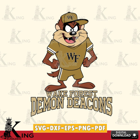 Wake Forest Demon Deacons Taz Standing Pose SVG file, Cut file  , Digital Download , Instant Download, Taz svg, NCAA svg