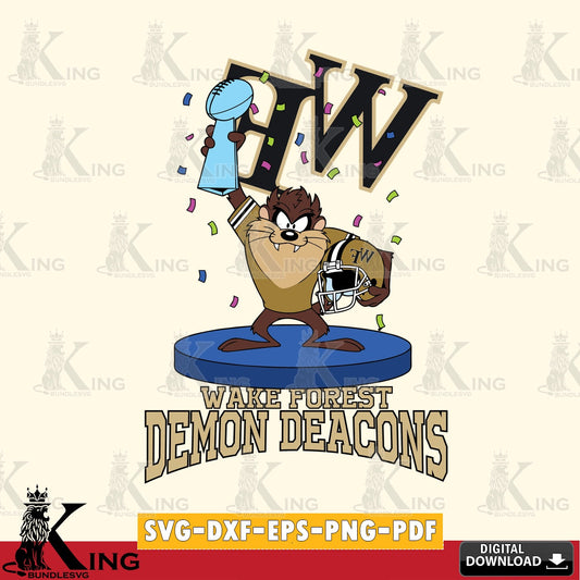 Wake Forest Demon Deacons Taz Trophy Podium SVG file, Cut file  , Digital Download , Instant Download, Taz svg, NCAA svg