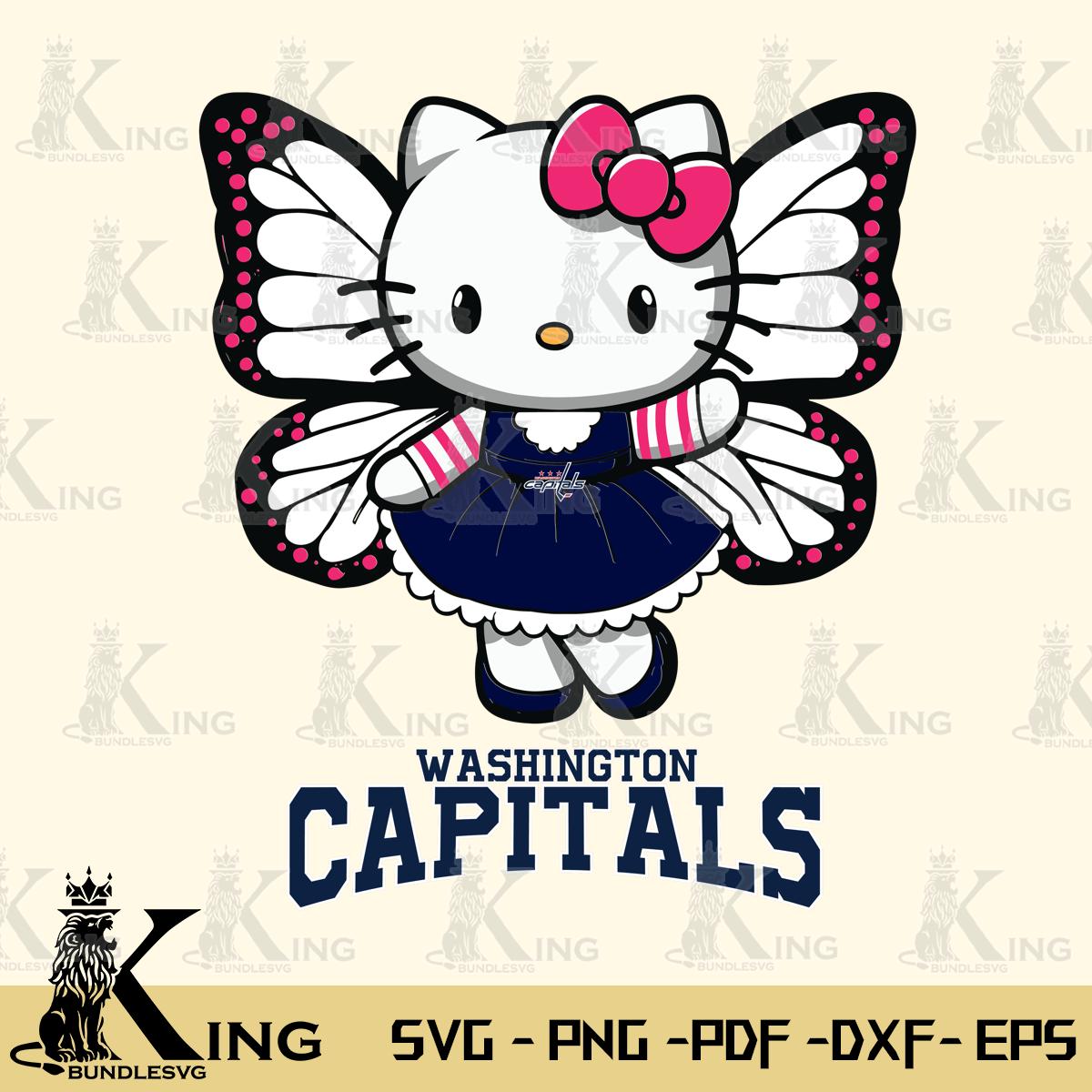 Washington Capitals Whimsical Kitty Wings Svg Eps Dxf Png File, Digital Download