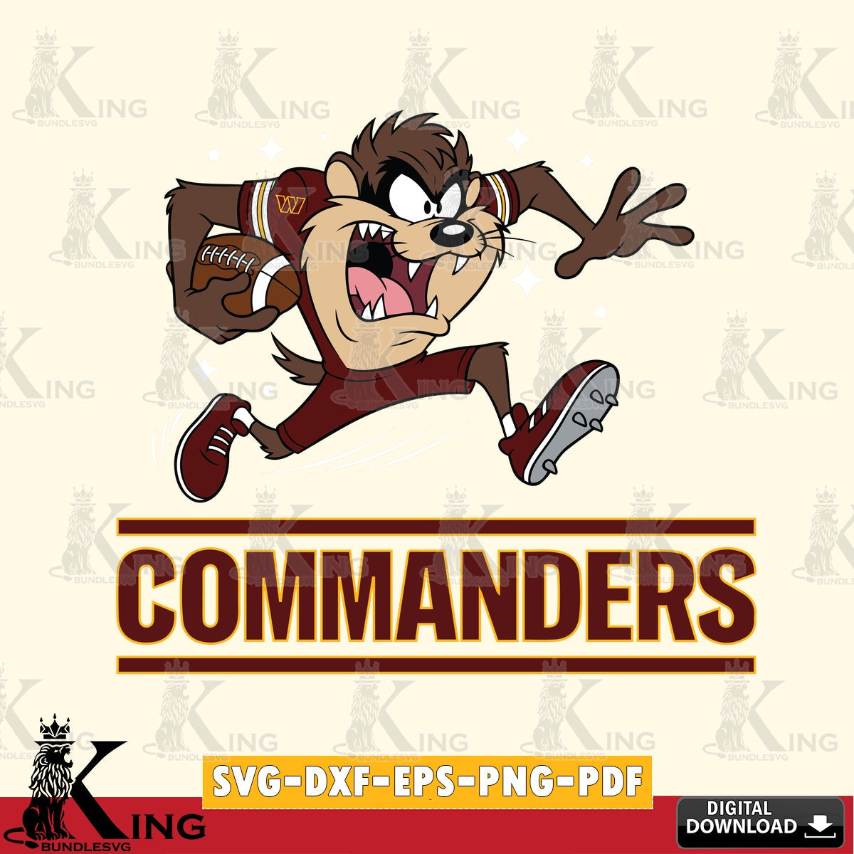 Washington Football Team Angry Taz Football Cut file  , Digital Download , Instant Download, Looney Tunes svg, Football svg