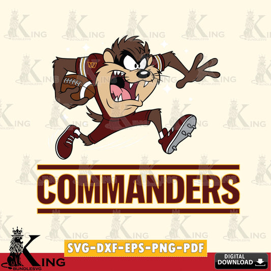 Washington Football Team Angry Taz Football Cut file  , Digital Download , Instant Download, Looney Tunes svg, Football svg