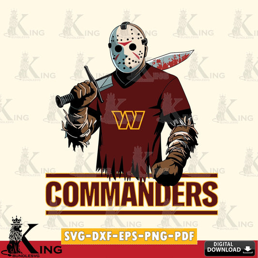 Digital download featuring Washington Football Team Jason Voorhees football, high-quality vector for DIY scrapbooking and home