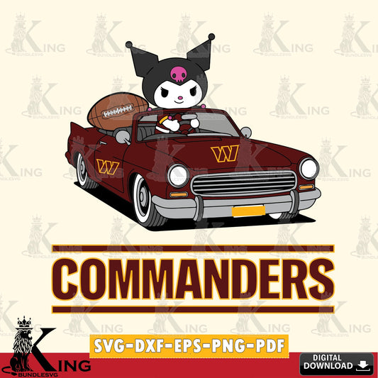Washington Football Team Kuromi Car Football Game SVG file, Cricut, Cut file  , Digital Download , Instant Download, Sanrio svg, Clipart