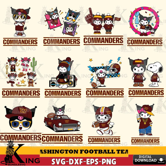 Washington Football Team Kuromi Football Jersey NFL Bundle SVG file, Cricut, Cut file  , Digital Download , Instant Download, Sanrio svg, Clipart