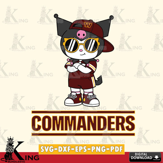 Washington Football Team Kuromi Football Jersey SVG file, Cricut, Cut file  , Digital Download , Instant Download, Sanrio svg, Clipart