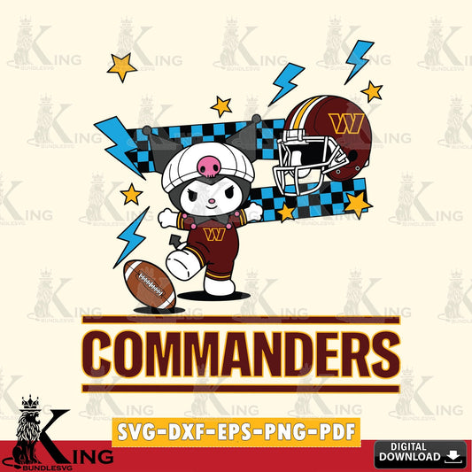 Washington Football Team Kuromi Game Day SVG file, Cricut, Cut file  , Digital Download , Instant Download, Sanrio svg, Clipart