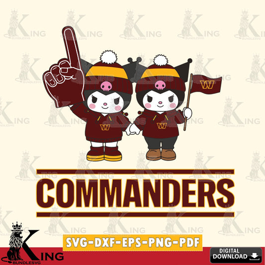 Washington Football Team Kuromi rugby Fan SVG file, Cricut, Cut file  , Digital Download , Instant Download, Sanrio svg, Clipart