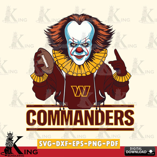 High-quality graphic of Washington Football Team Pennywise player football, a digital file for silhouette cameo and cricut