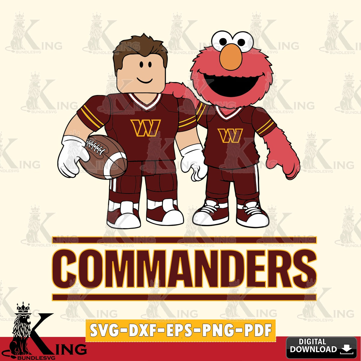 Washington Football Team Roblox & Elmo Football SVG file , Cricut, NFL  File cut , Digital Download , PDF File