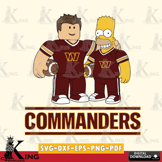 Washington Football Team Roblox & Homer Simpson Football SVG file , Cricut, NFL  File cut , Digital Download , PDF File