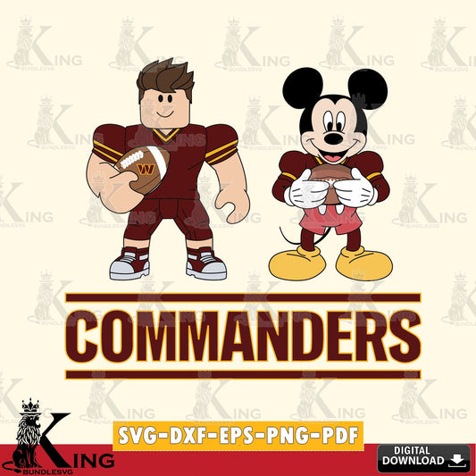 Washington Football Team Roblox & Mickey Football SVG file , Cricut, NFL  File cut , Digital Download , PDF File