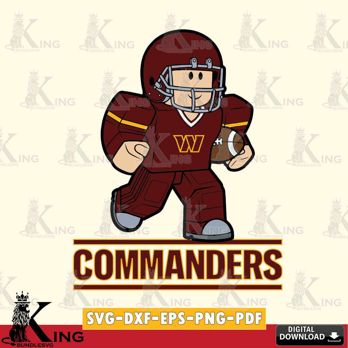 Washington Football Team Roblox Player Rugby SVG file , Cricut, NFL  File cut , Digital Download , PDF File