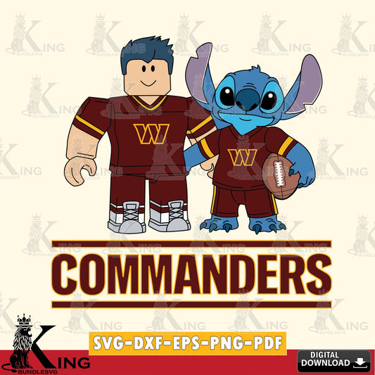 Washington Football Team Roblox & Stitch Football SVG file , Cricut, NFL  File cut , Digital Download , PDF File